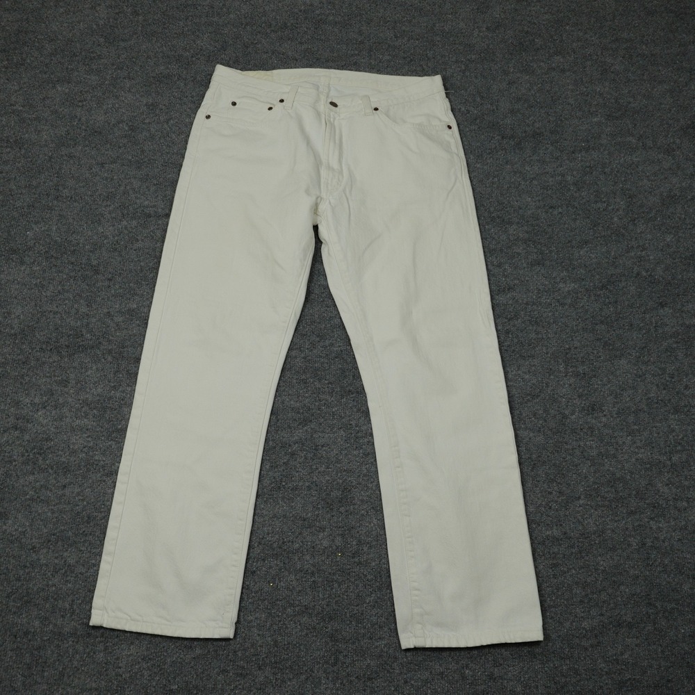 Polo Ralph Lauren Jeans Mens 35x30 Cream Straight Leg Authentic Dungarees Denim